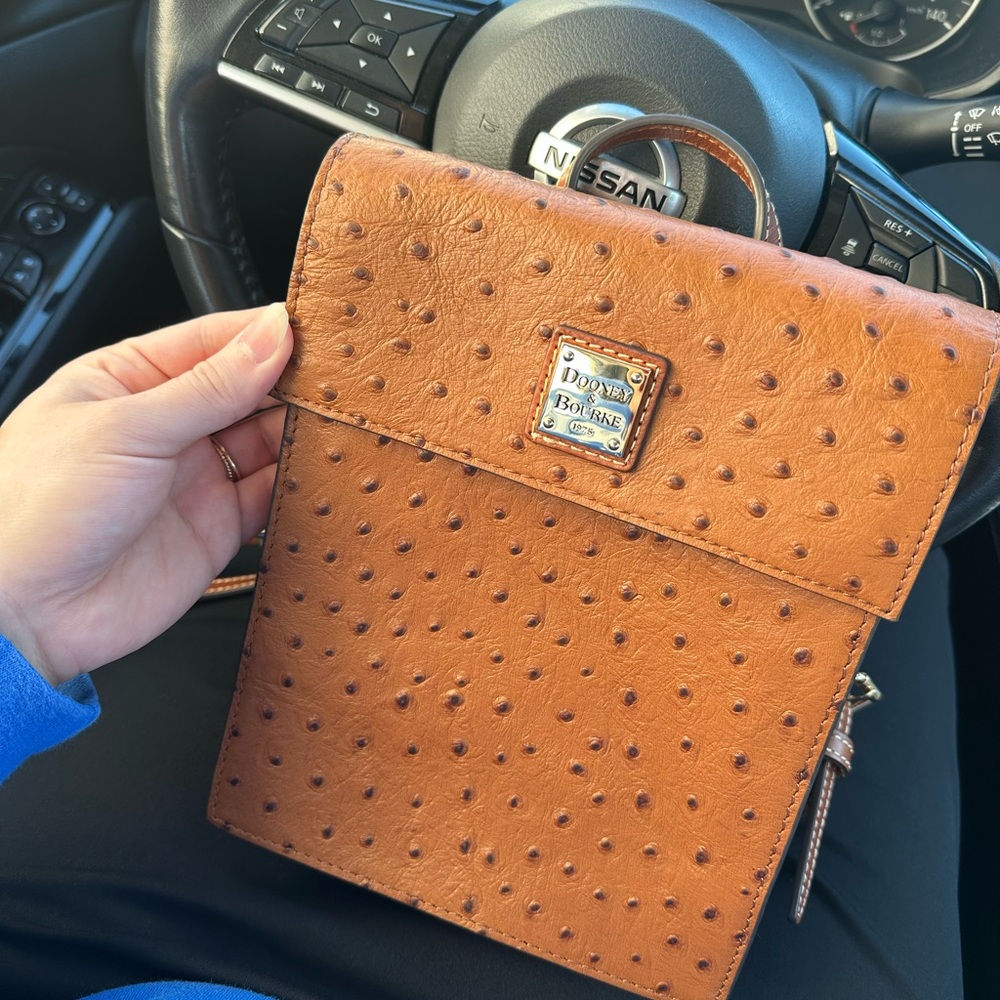 Dooney & Bourke Tan Ostrich Leather Crossbody